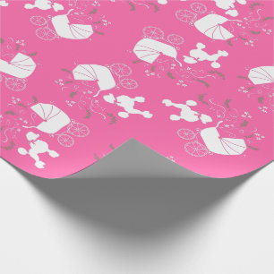 Papier Cadeau Baby shower de chien de canicule fille rose