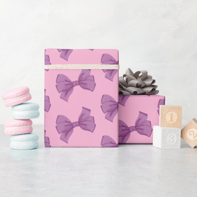 Papier Cadeau Baby shower de cou rose-rose (Baby Shower)