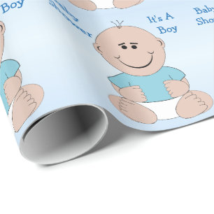 Papier Cadeau Baby shower de garçon personnalisé