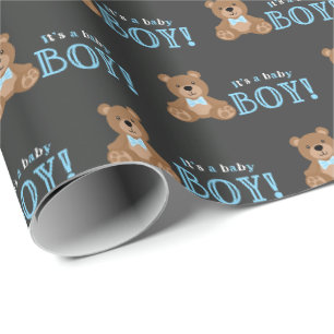 Papier Cadeau Baby shower de l'ours en peluche