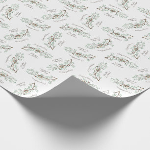 Papier Cadeau Baby shower de printemps des Oiseaux de Robin