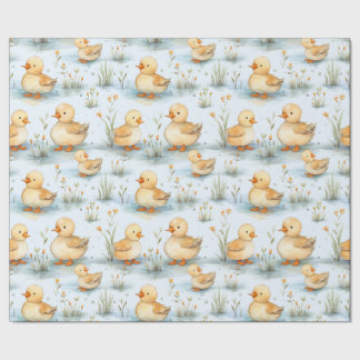 Papier Cadeau Baby shower de printemps mignon Duckling Sexe Révé