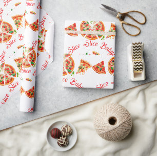 Papier Cadeau Baby shower de tranche de pizza italienne moderne
