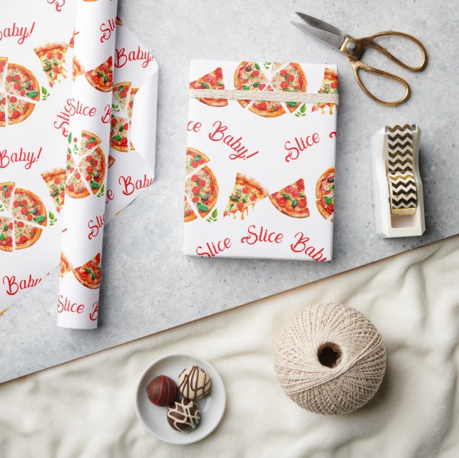 Papier Cadeau Baby shower de tranche de pizza italienne moderne (Artisanat)