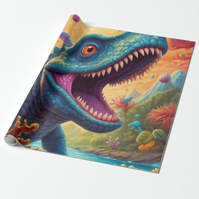 Papier Cadeau Baby shower Dino-Mite (Déroulé)