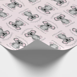 Papier Cadeau Baby shower étroit Jaune Baleine neutre de sexe