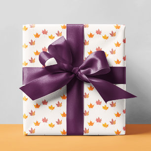 Papier Cadeau Baby Shower Feuilles d'érable Tombent