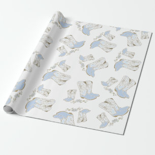 Papier Cadeau Baby shower français de Bulldog Frenchie Blue