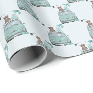 Papier Cadeau Baby shower garçon Fiat 500