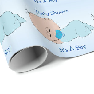 Papier Cadeau Baby shower garçon personnalisé
