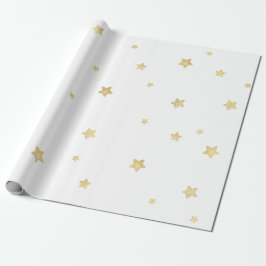 Papier Cadeau Baby shower Gold Stars