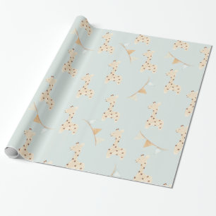 Papier Cadeau Baby shower mignon Giraffe