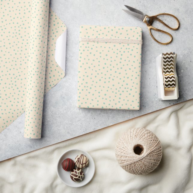 Papier Cadeau Baby shower moderne Pois bleus (Artisanat)