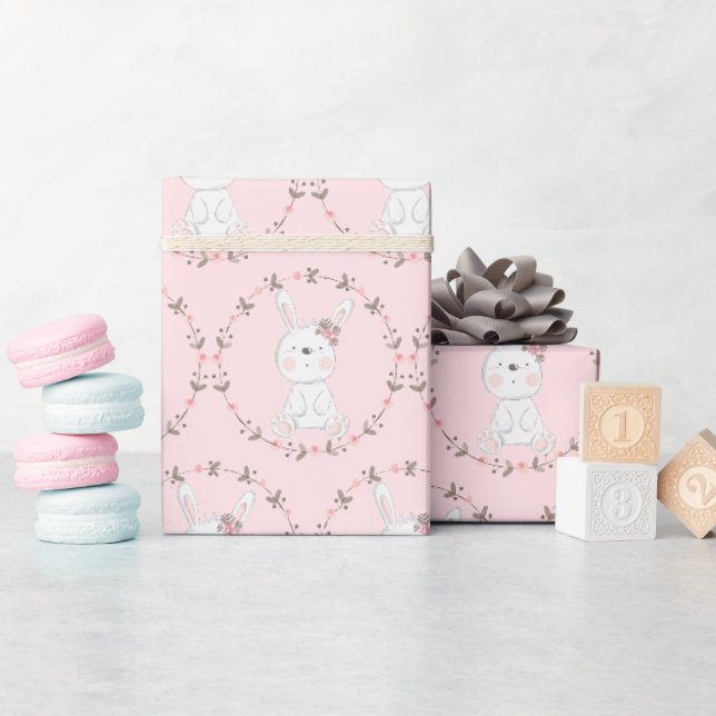 Papier Cadeau Baby shower Motif lapin bébé (Baby Shower)
