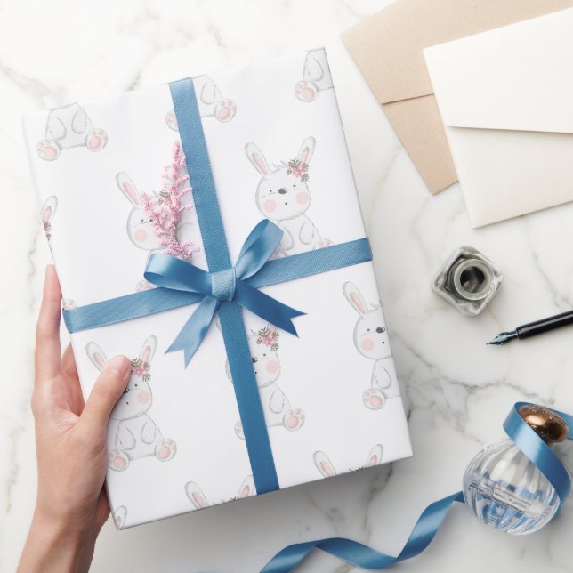 Papier Cadeau Baby shower Motif lapin bébé (Cadeaux)