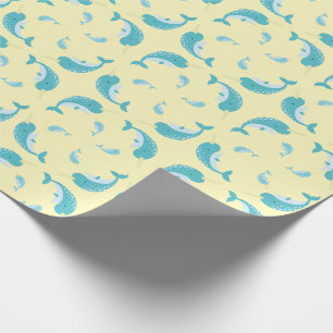 Papier Cadeau Baby shower Narval