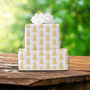 Papier Cadeau Baby shower neutre entre les sexes chez l'ours en