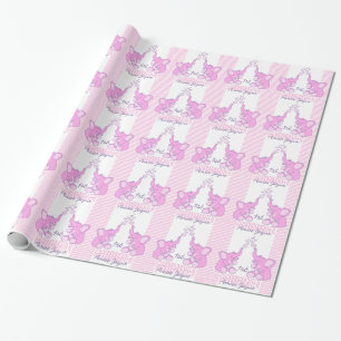 Papier Cadeau Baby shower ou enveloppe de rose de nom de