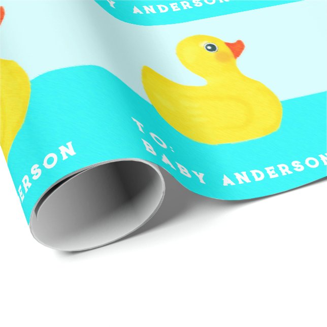 Papier Cadeau Baby Shower Personnalisé (Coin rond)