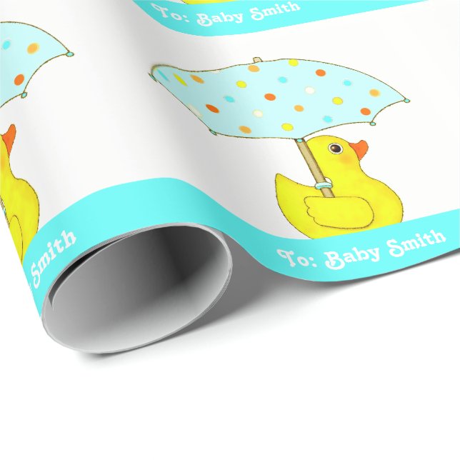 Papier cadeau Baby shower personnalisé (Coin rond)