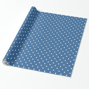 Papier Cadeau Baby shower Pois bleu et blanc