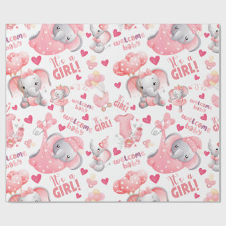 Papier Cadeau Baby shower pour bébé fille adorable & Cadeau pour