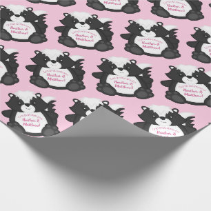 Papier Cadeau Baby shower rose