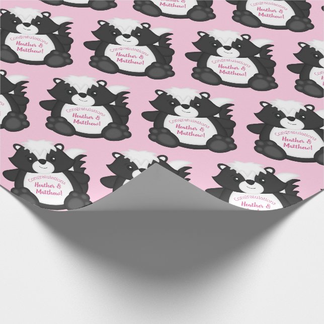 Papier Cadeau Baby shower rose (Coin)