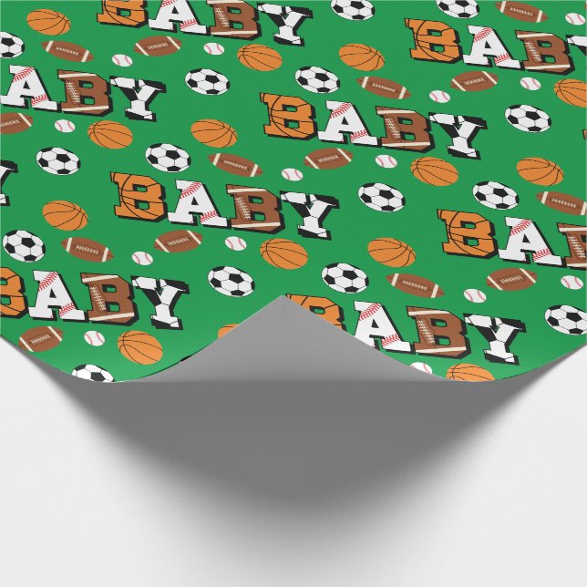 Papier Cadeau Baby shower sportif (Coin)