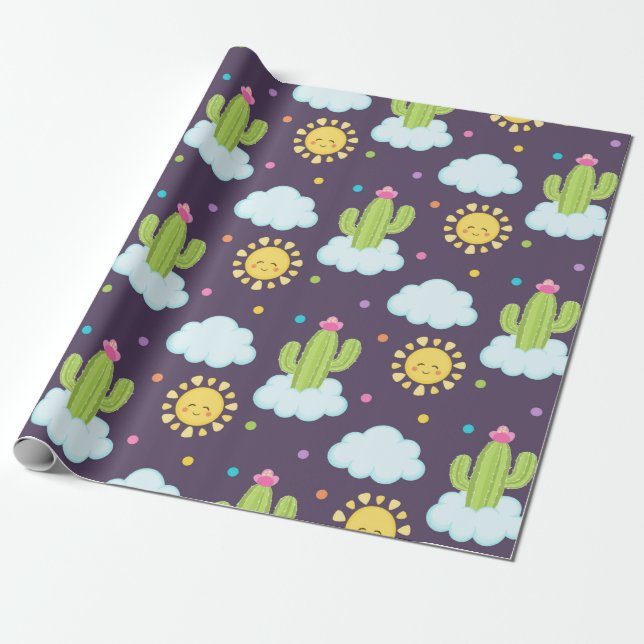 Papier Cadeau Baby shower Succulent du Ciel (Déroulé)