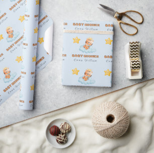 PAPIER CADEAU BABY SHOWER TIGER STAR