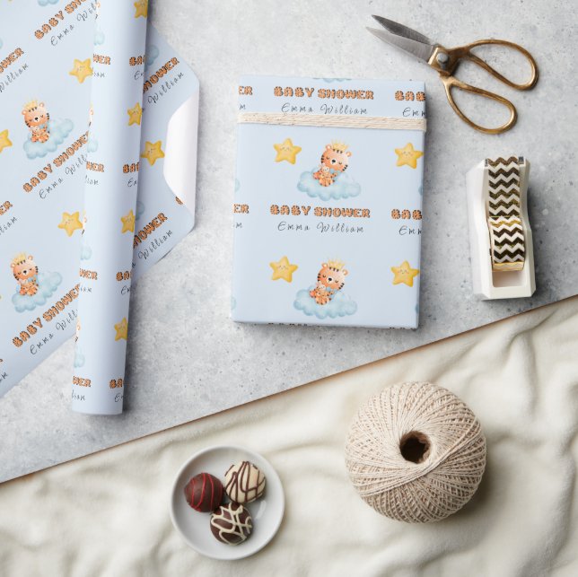 PAPIER CADEAU BABY SHOWER TIGER STAR (Artisanat)