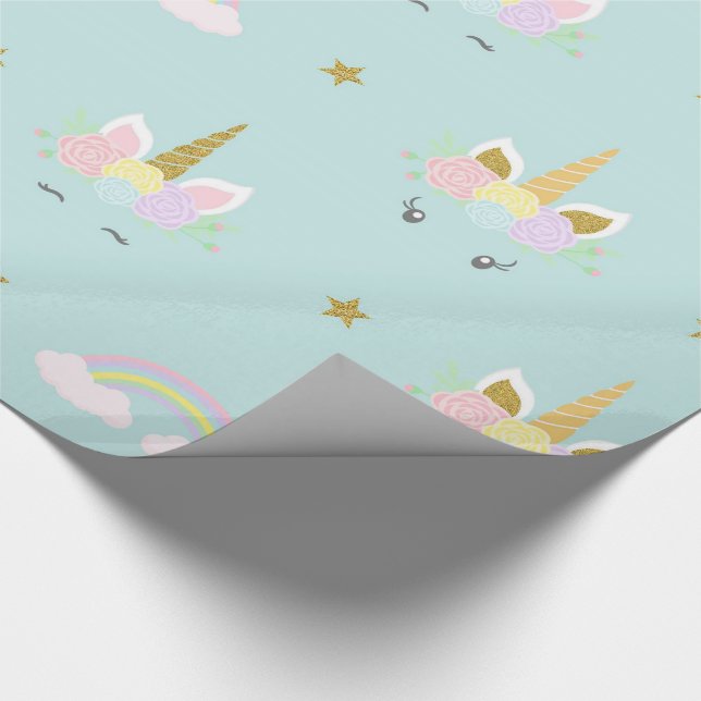 Papier cadeau Baby shower Unicorn (Coin)