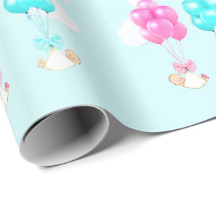 Papier Cadeau Baby Twins Girl and Boy Gift