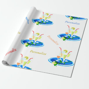 Papier Cadeau Bac à cocktails & Cocktails Boissons Personnalisez