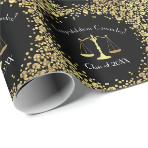 Papier Cadeau Baccalauréat de l'école de droit de l'avocat Black