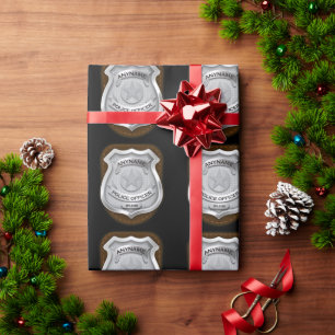 Papier Cadeau Badge de police personnalisé Officier Sheriff Nom