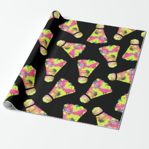Papier Cadeau Badminton Shuttlecock Art motif coloré cadeau