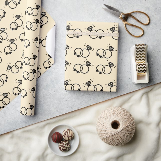 Papier Cadeau Bagues de mariage romantiques pour cadeaux de douc (Artisanat)