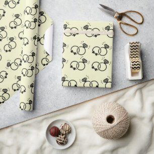 Papier Cadeau Bagues Fiançailles douces pour cadeaux de mariage 