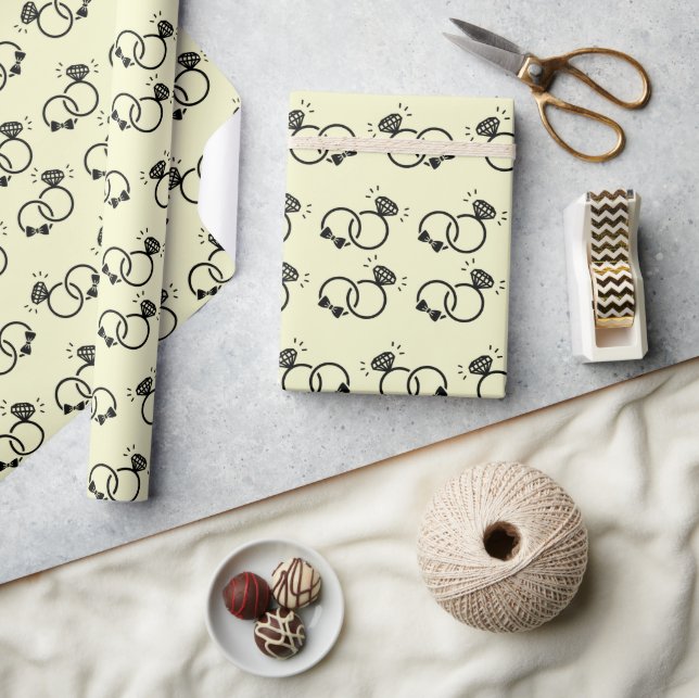 Papier Cadeau Bagues Fiançailles douces pour cadeaux de mariage  (Artisanat)