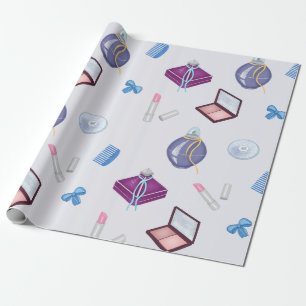 Papier Cadeau Baguette à lèvres, peigne et boîte à poudre, brous