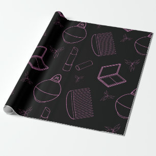 Papier Cadeau Baguette à lèvres, peigne et boîte à poudre, brous