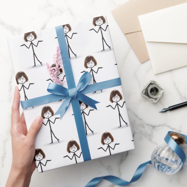 Papier Cadeau Baguette Figure Girl avec Baskets (Cadeaux)