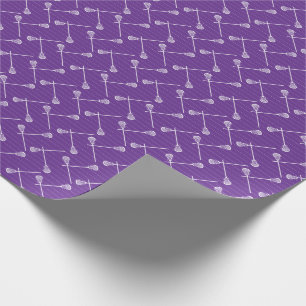 Papier Cadeau Baguettes blanches de crosse violet à motif