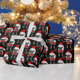 Papier Cadeau Bah Humbug Motif de chien de Noël
