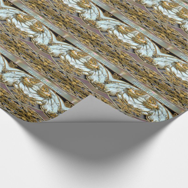 Papier Cadeau Baie du baroque de vivats de Noël (Coin)