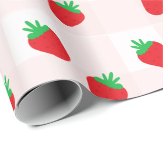 Papier Cadeau Baigneuse de bébé aux fraises d'une douceur infini