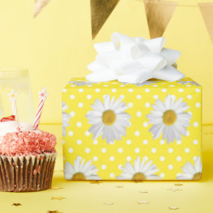 Papier Cadeau Baisson Blanc Sur Point Polka