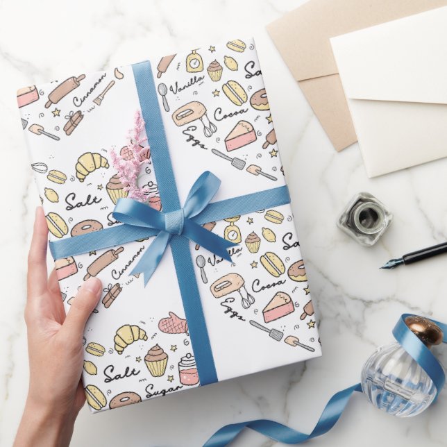 Papier Cadeau Baker Heart Funny Boulangerie Cuisine pâtisserie C (Cadeaux)
